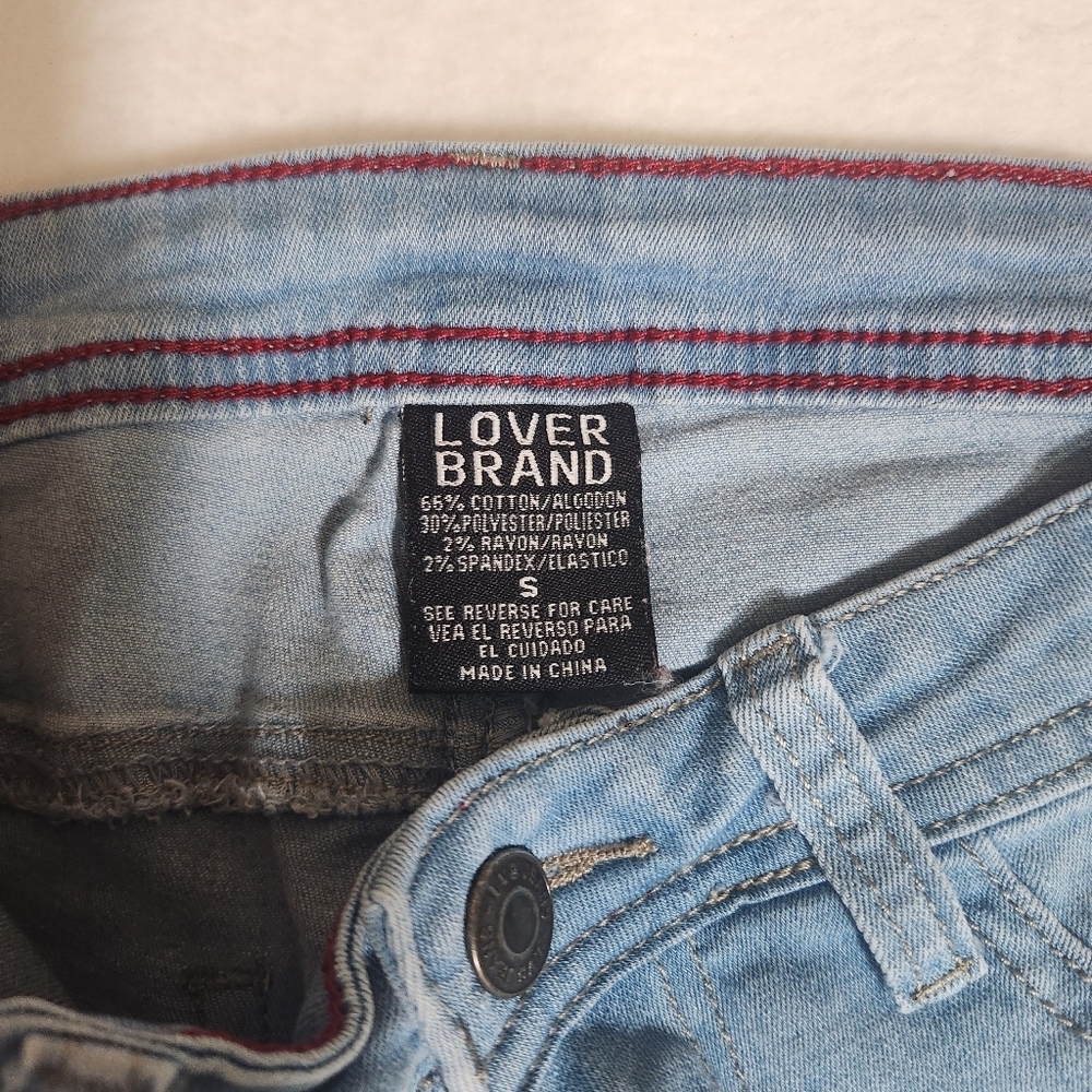 Love Light Blue Flare Jeans with Frayed Hem - Picture 8 of 13